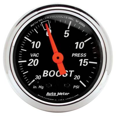 AutoMeter GAUGE, VAC/BOOST, 2 1/16" , 30INHG-20PSI, MECHANICAL, DESIGNER BLACK 1471