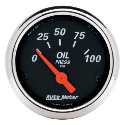 AutoMeter GAUGE, OIL PRESS, 2 1/16" , 100PSI, ELEC, DESIGNER BLACK 1426