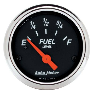 AutoMeter GAUGE, FUEL LEVEL, 2 1/16" , 240OE TO 33OF, ELEC, DESIGNER BLACK 1424