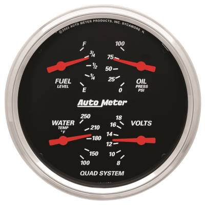 AutoMeter GAUGE, QUAD, 5" , 0OE-90OF, ELEC, DESIGNER BLACK 1419