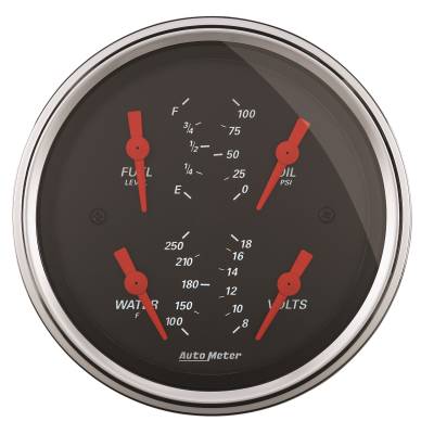 AutoMeter GAUGE, QUAD, 3 3/8" , 0OE-90OF, ELEC, DESIGNER BLACK 1414