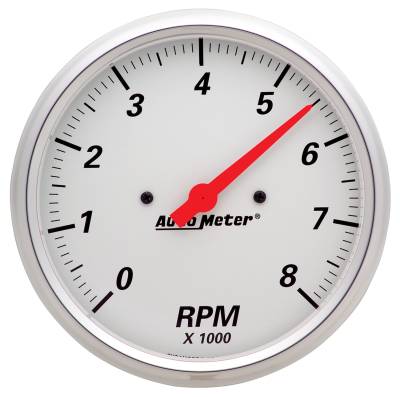 AutoMeter GAUGE, TACHOMETER, 5" , 8K RPM, IN-DASH, ARCTIC WHITE 1399