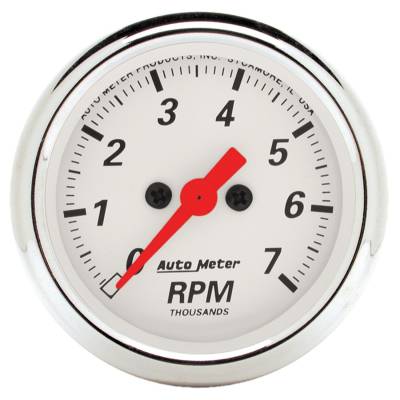 AutoMeter GAUGE, TACHOMETER, 2 1/16" , 7K RPM, IN-DASH, ARCTIC WHITE 1397