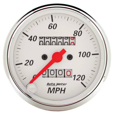 AutoMeter GAUGE, SPEEDOMETER, 3 1/8" , 120MPH, MECHANICAL, ARCTIC WHITE 1396