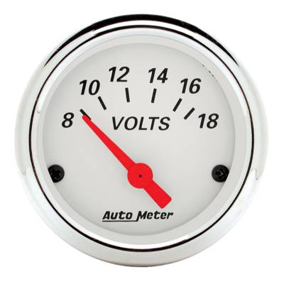 AutoMeter GAUGE, VOLTMETER, 2 1/16" , 18V, ELEC, ARCTIC WHITE 1391