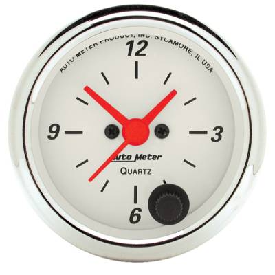 AutoMeter GAUGE, CLOCK, 2 1/16" , 12HR, ANALOG, ARCTIC WHITE 1385