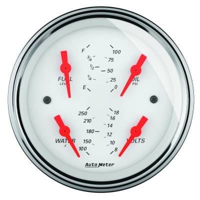 AutoMeter GAUGE, QUAD, 5" , 0OE-90OF, ELEC, ARCTIC WHITE 1319