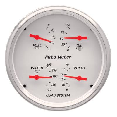 AutoMeter GAUGE, QUAD, 5" , 240OE-33OF, ELEC, ARCTIC WHITE 1310