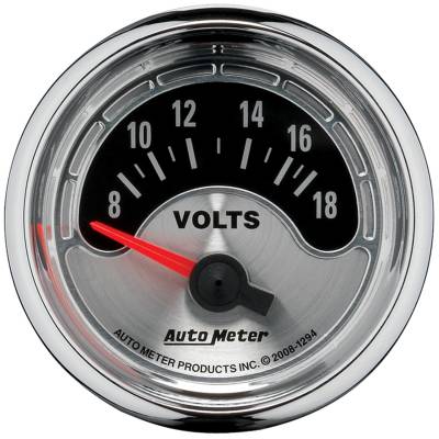 AutoMeter GAUGE, VOLTMETER, 2 1/16" , 18V, ELEC, AMERICAN MUSCLE 1294