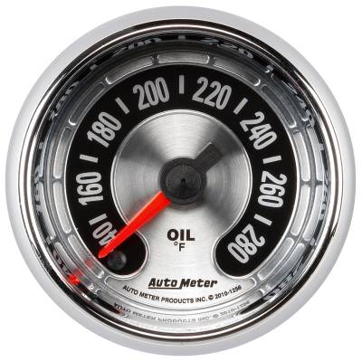 AutoMeter GAUGE, OIL TEMP, 2 1/16" , 280 Degrees F, DIGITAL STEPPER MOTOR, AMERICAN MUSCLE 1256