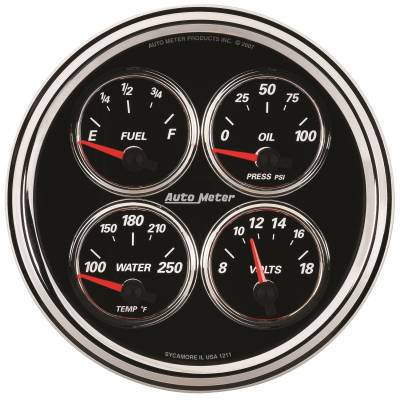 AutoMeter GAUGE, QUAD, 5" , 0OE-90OF, ELEC, DESIGNER BLACK II 1224