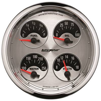 AutoMeter GAUGE, QUAD, 5" , 240OE-33OF, ELEC, AMERICAN MUSCLE 1212