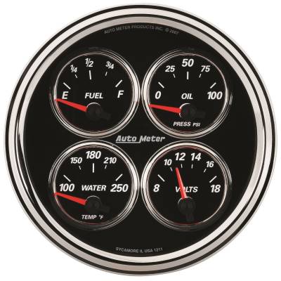 AutoMeter GAUGE, QUAD, 5" , 240OE-33OF, ELEC, DESIGNER BLACK II 1211