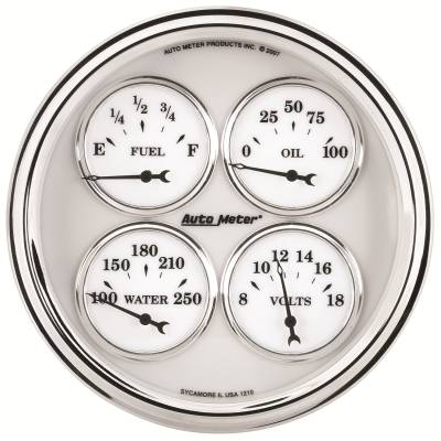 AutoMeter GAUGE, QUAD, 5" , 240OE-33OF, ELEC, OLD TYME WHITE II 1210