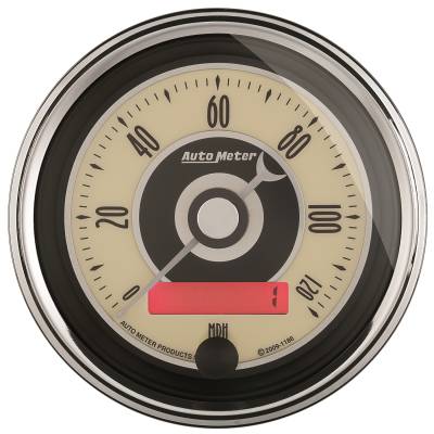 AutoMeter GAUGE, SPEEDOMETER, 3 3/8" , 120MPH, ELEC. PROGRAMMABLE, CRUISER AD 1187