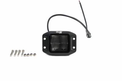 DV8 Offroad UNIVERSAL 3 in. CUBE LED LIGHT WITH FLOOD PATTERN AND FLUSH MOUNT PLATE BUILT IN BE3FMW40W