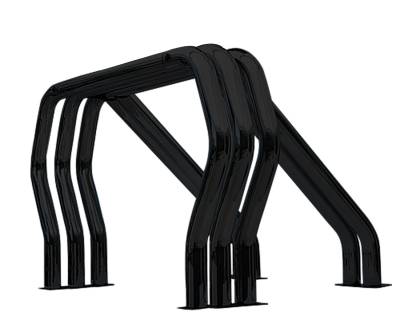 Go Rhino Bed Bars Complete Kit - Triple Bar/Double Kicker (Between wheel wells) - Black 9809560TDB