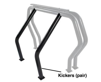 Go Rhino Bed Bar Component - Pair of Kickers (Between wheel wells) - Black Powdercoat 9560B