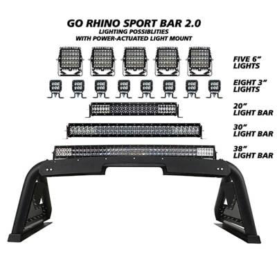 Go Rhino - Go Rhino Sport Bar 2.0 with Power Actuated Retractable Light Mount 911610T - Image 11