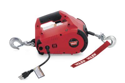 Warn Portable 1000 LB Cap 15 Ft Wire Rope Hook and Swiveling Anchor Hook Red 885000