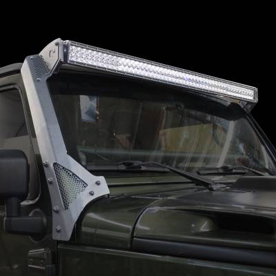 Go Rhino - Go Rhino Windshield Light Mount for Jeep Wrangler JK, fits 50" Light Bar 730503T - Image 2