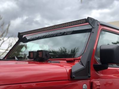 Go Rhino - Go Rhino Windshield Light Mount for Jeep Wrangler JL/Gladiator JT, fits 50" Light Bar 730500T - Image 3