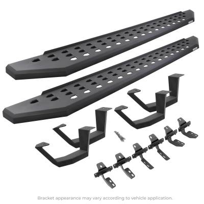 Exterior - Running Boards & Accessories - Go Rhino - Go Rhino RB10 Running Boards with Brackets, 2 Pairs Drop Steps Kit - Double Cab 6944358020PC