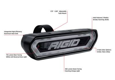 RIGID Industries - RIGID Industries RIGID Chase, Rear Facing 5 Mode LED Light, Blue Halo, Black Housing 90144 - Image 2