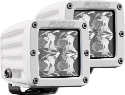 RIGID Industries RIGID D-Series PRO LED Light, Spot Optic, Surface Mount, White Housing, Pair 602213