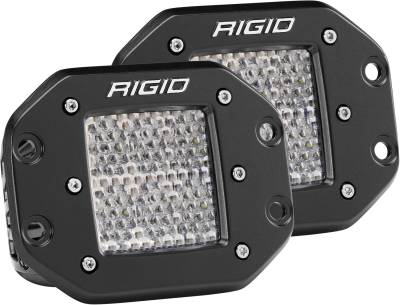 RIGID Industries RIGID D-Series PRO LED Light, Drive Diffused, Flush Mount, Black Housing, Pair 512513