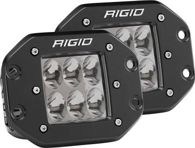 RIGID Industries RIGID D-Series PRO LED Light, Driving Optic, Flush Mount, Black Housing, Pair 512313