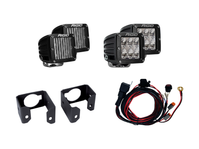 RIGID Industries 2017-2018 FORD SUPER DUTY DUAL FOG LIGHT KIT INCLUDES MOUNTS and 4 D-SERIES 41616