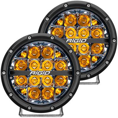 RIGID Industries RIGID 360-Series 6 Inch Off-Road LED Light, Spot Beam, Amber Backlight, Pair 36201