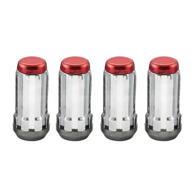 McGard Tuner Style Cone Seat Lug Nuts-Chrome w/Red Caps 65340RC