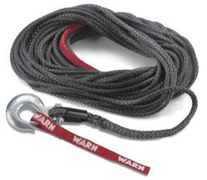Winches - Winch Cables & Cable Accessories - Warn - Warn 10,000 LB Cap 3/8 Inch Dia x 90 Ft Standard Synthetic With Swivel Hook 97782
