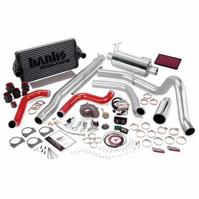 PowerPack Bundle Complete Power System W/Single Exit Exhaust Chrome Tip 99.5-03 Ford 7.3L F250/F350 Automatic Transmission Banks Power