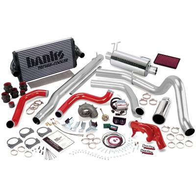 PowerPack Bundle Complete Power System W/Single Exit Exhaust Chrome Tip 99.5 Ford 7.3L F250/F350 Automatic Transmission Banks Power