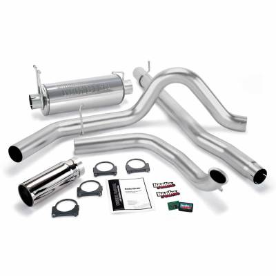 Git-Kit Bundle Power System W/Single Exit Exhaust Chrome Tip 99 Ford 7.3L Truck W/Catalytic Converter Banks Power
