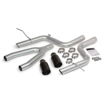 Monster Exhaust System DualRear Exit Black Round Tips 14-15 Jeep Grand Cherokee 3.0L Diesel Banks Power