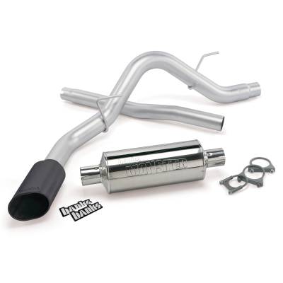 Monster Exhaust System Single Exit Black Ob Round Tip 09-10 Ford F-150 5.4L CCSB-CCLB Banks Power