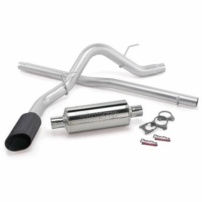Monster Exhaust System Single Exit Black Ob Round Tip 04-08 Ford F-150/Lincoln SCMB Banks Power
