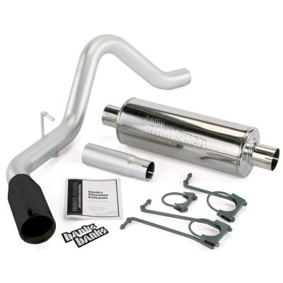 Monster Exhaust System Single Exit Black Round Tip 08-10 Ford 6.8 S/D Super Duty Truck ECSB/CCSB or and 11-16 Ford 6.2 CCLB Banks Power