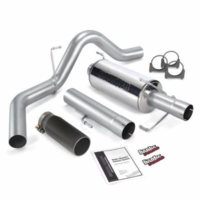 Monster Exhaust System Single Exit Black Round Tip 04-07 Dodge 5.9L 325hp CCLB Banks Power