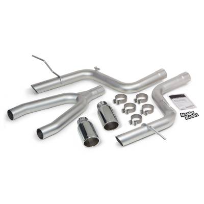 Monster Exhaust System DualRear Exit Chrome Round Tips 14-15 Jeep Grand Cherokee 3.0L Diesel Banks Power