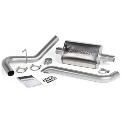 Monster Exhaust System Single Exit Turndown 87-01 Jeep 4.0L Cherokee Banks Power