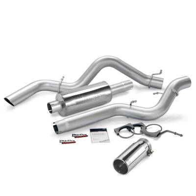 Monster Exhaust System Single Exit Chrome Round Tip 06-07 Chevy 6.6L CCSB Banks Power