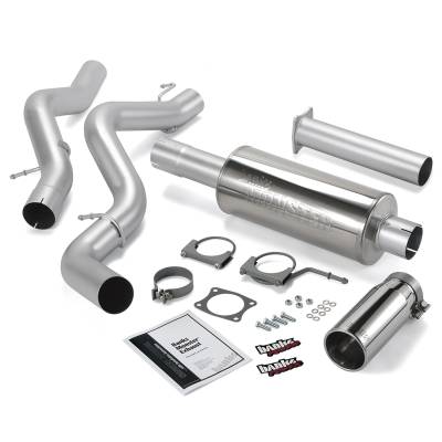 Monster Exhaust System Single Exit Chrome Round Tip 06-07 Chevy 6.6L SCLB Banks Power