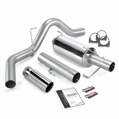 Monster Exhaust System Single Exit Chrome Round Tip 04-07 Dodge 5.9L 325hp CCLB Banks Power