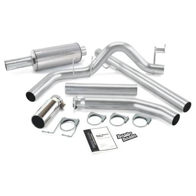 Monster Exhaust System Single Exit Chrome Round Tip 98-02 Dodge 5.9L Extended Cab Banks Power