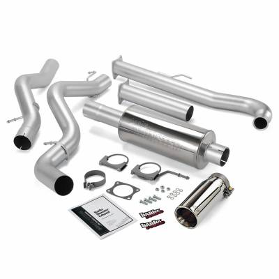 Monster Exhaust System Single Exit Chrome Tip 01-04 Chevy 6.6L EC/CCLB Banks Power